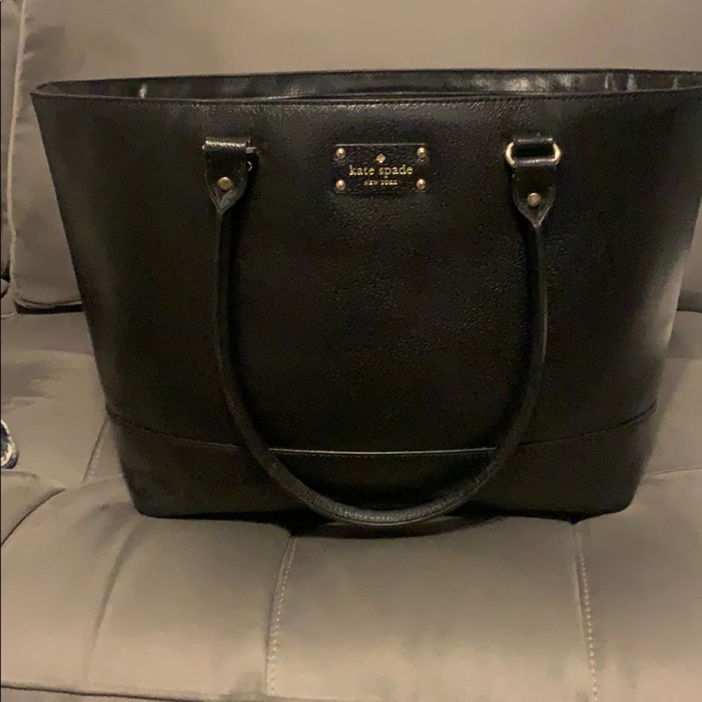 Kate Spade black leather tote